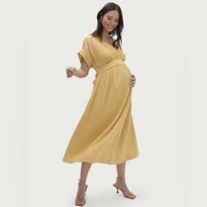Hatch Carolina Dress Buttercup Yellow Maternity Size 2 8-10 Pre-Pregnancy